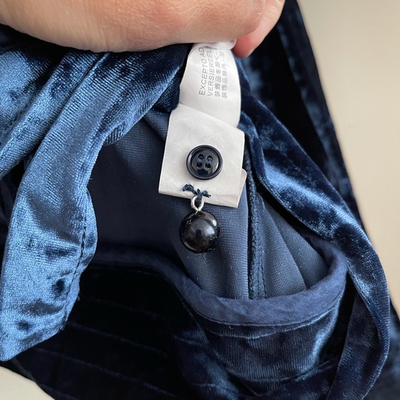 Zara Blue Velvet Sequin Bird Kimono Wrap Top - Picture 7 of 7